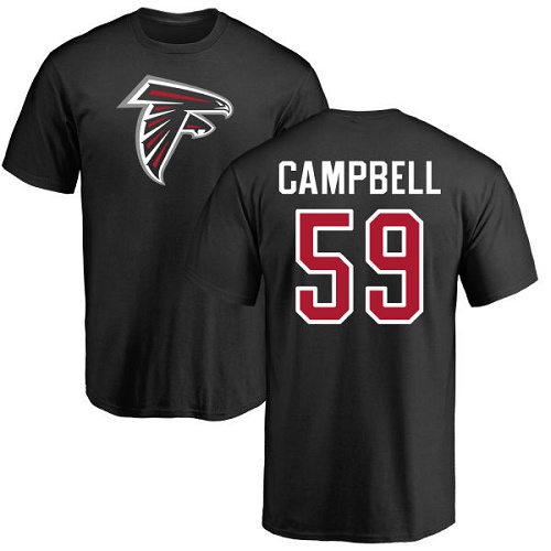 Atlanta Falcons Men Black De Vondre Campbell Name And Number Logo NFL Football #59 T Shirt